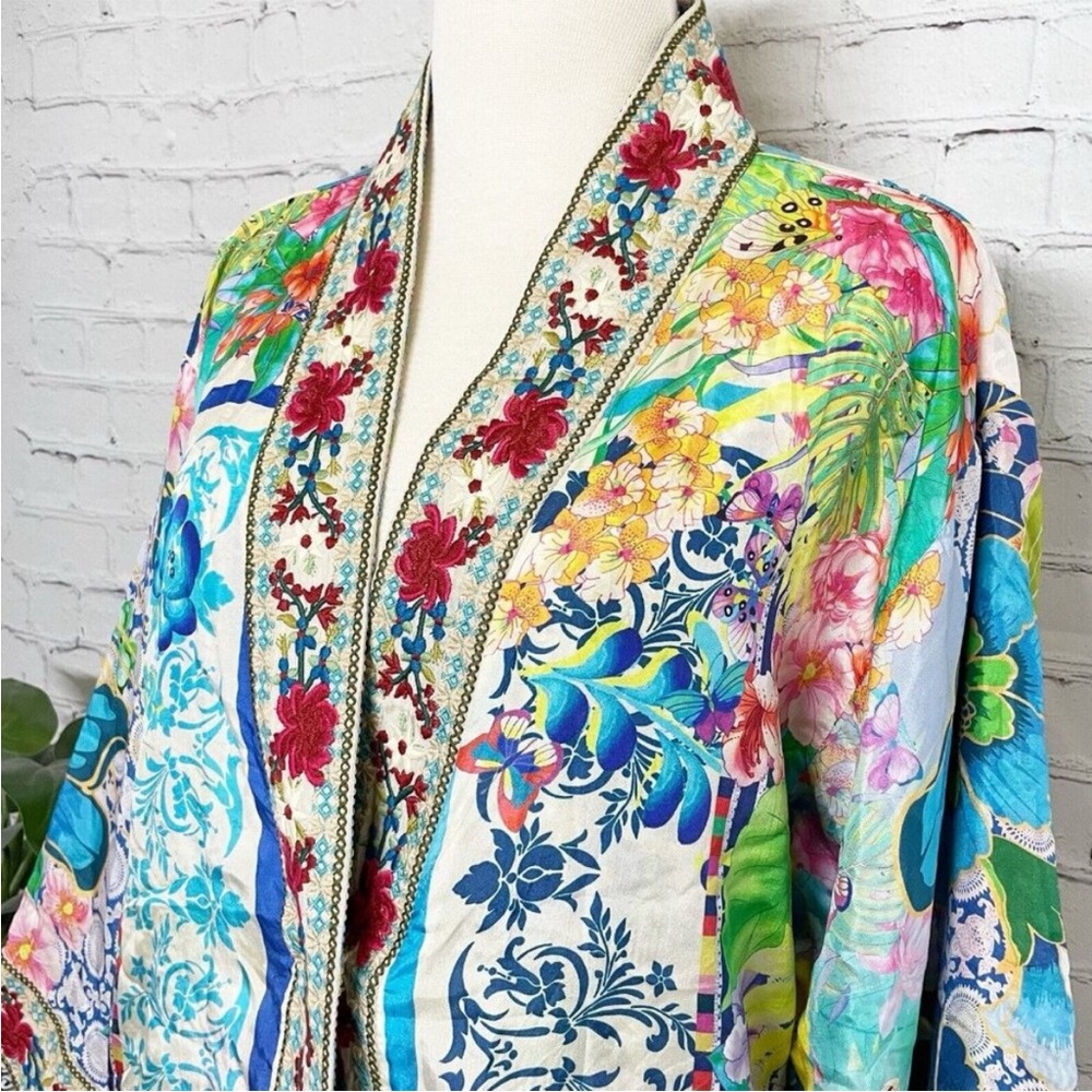 Johnny Was Multicolor Floral Patchwork Top - image 8